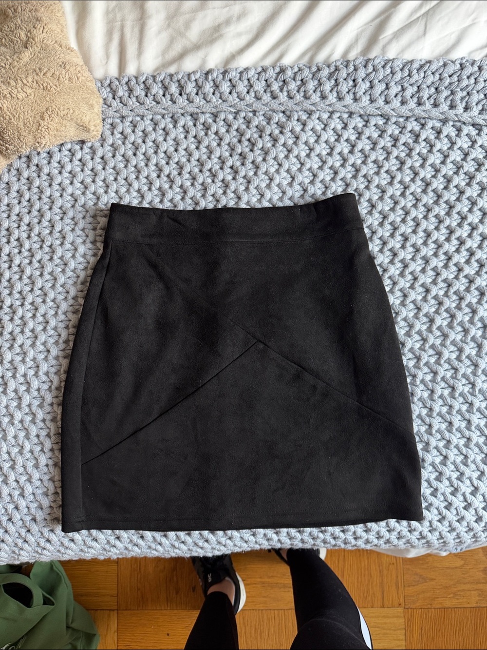 Classic Black Mini Skirt with Subtle Panel Detailing